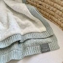 Paturica bebe Confort din bumbac si tesatura minky verde menta (3)